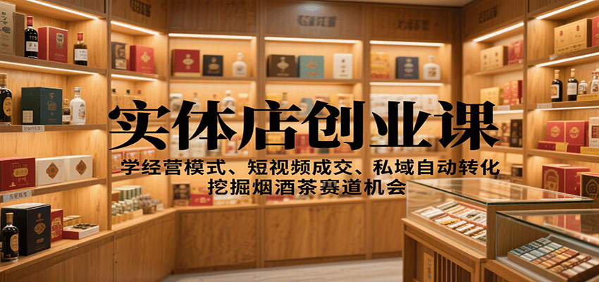实体店创业课:学经营模式、短视频成交、私域自动转化,挖掘烟酒茶赛道机会-腾渊科技论坛