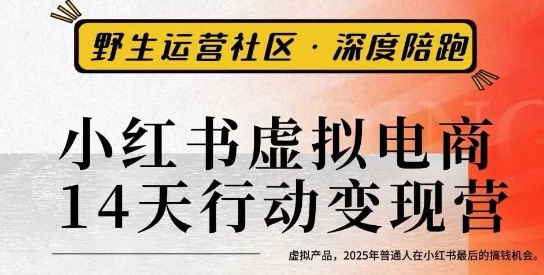 小红书虚拟电商14天变现训练营3.0，​虚拟产品，2025年普通人在小红书最后的搞钱机会-腾渊科技论坛