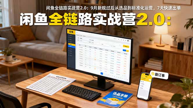 闲鱼全链路实战营2.0:9月新规过后从选品到标准化运营,7天快速出单-腾渊科技论坛