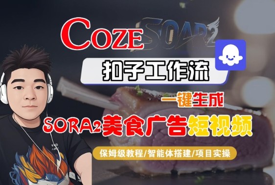 Coze扣子智能体工作流一键生成“SORA2美食广告“短视频，全流程保姆级教学-腾渊科技论坛