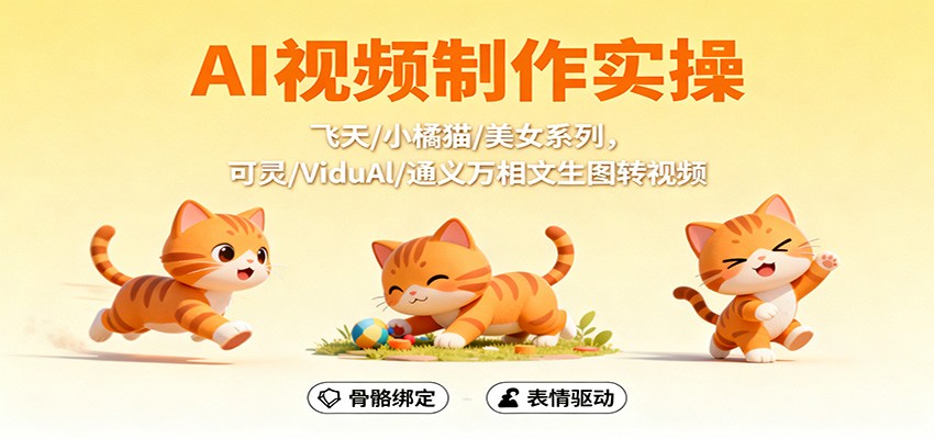 AI视频制作实操，飞天/小橘猫/美女系列，可灵/ViduAl/通义万相文生图转视频-腾渊科技论坛
