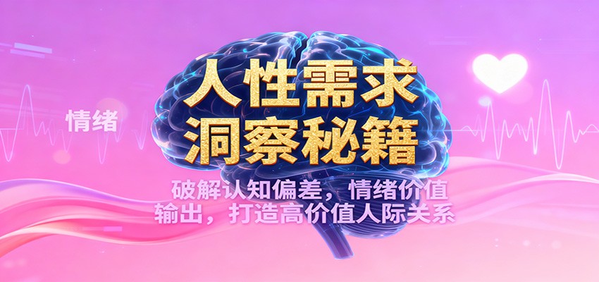 人性需求洞察秘籍,破解认知偏差,情绪价值输出,打造高价值人际关系-腾渊科技论坛