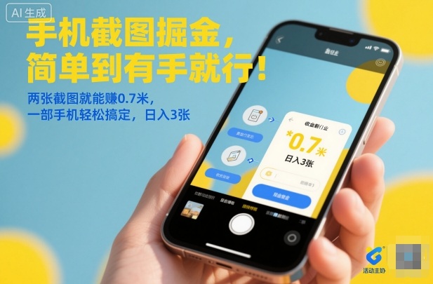 手机截图掘金，简单到有手就行！两张截图就能賺0.7米，一部手机轻松搞定，日入3张【揭秘】-腾渊科技论坛