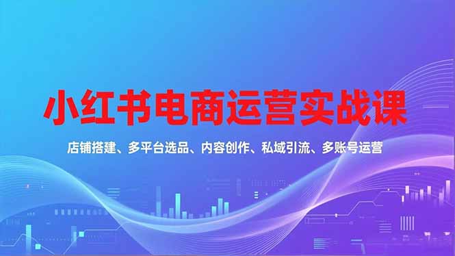 小红书电商运营实战课，店铺搭建、多平台选品、内容创作、私域引流、多账号运营等玩法-腾渊科技论坛