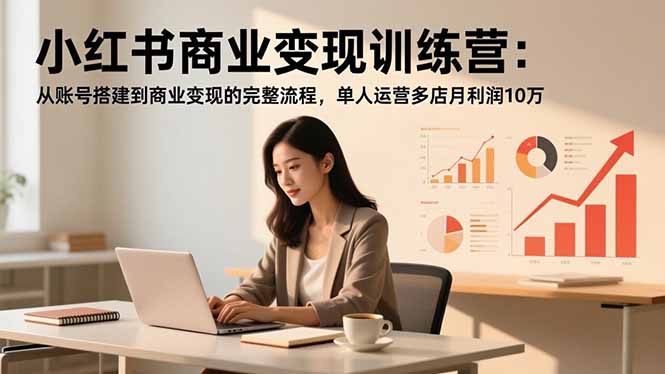 小红书商业变现训练营:从账号搭建到商业变现的完整流程,单人运营多店月利润10万-腾渊科技论坛