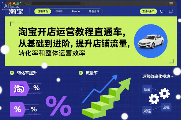 淘宝开店运营教程直通车,从基础到进阶,提升店铺流量,转化率和整体运营效率(更新11月)-腾渊科技论坛