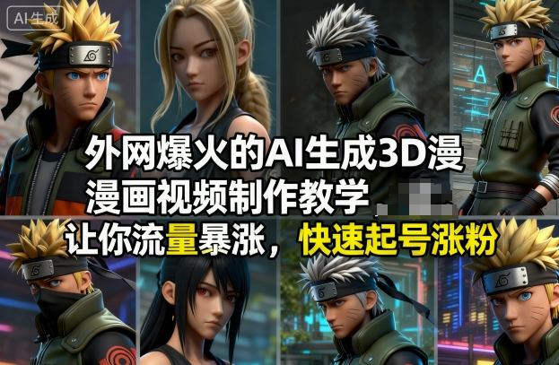 外网爆火的AI生成3D漫画视频制作教学，让你流量暴涨，快速起号涨粉！-腾渊科技论坛