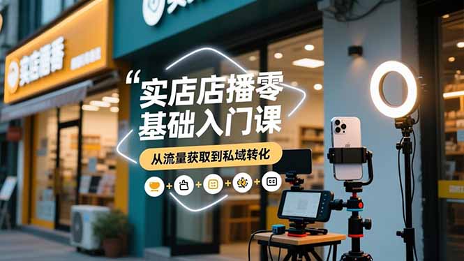 实体店播零基础入门课,实体店+短视频+直播+微信生态+私域社群,从流量获取到私域转化-腾渊科技论坛