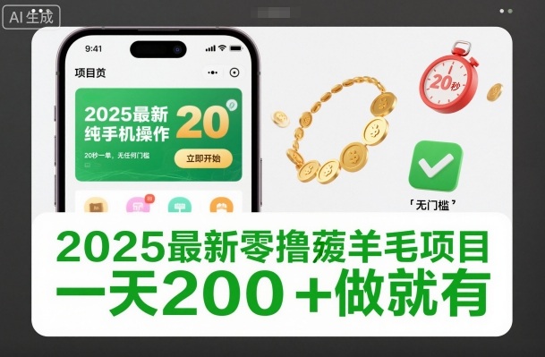 2025最新零撸薅羊毛项目，纯手机操作，20秒一单，无任何门槛，一天200+做就有【揭秘】-腾渊科技论坛