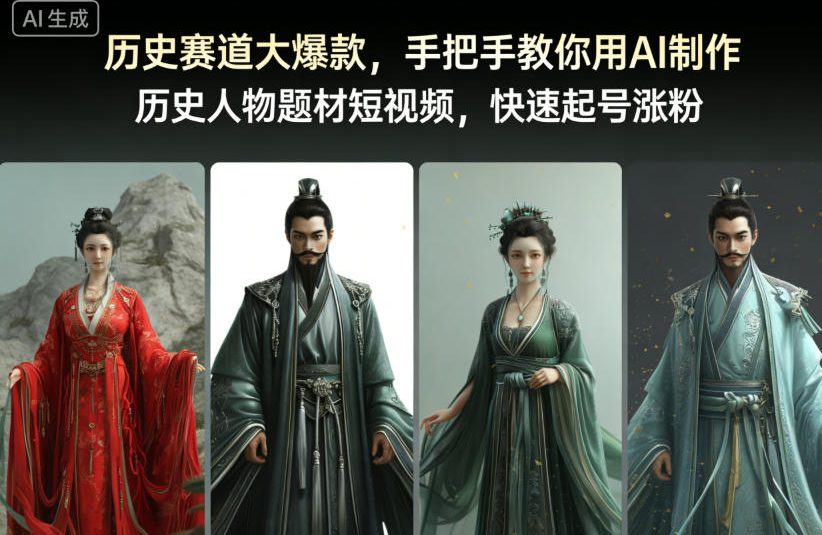 历史赛道大爆款,手把手教你用AI制作历史人物题材短视频,快速起号涨粉-腾渊科技论坛