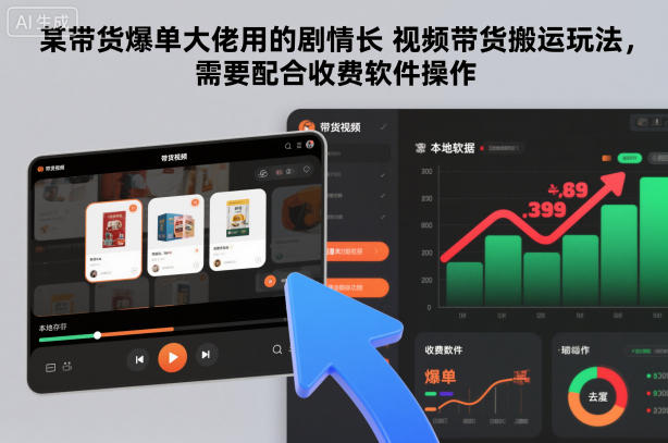 某带货爆单大佬用的剧情长视频带货搬运玩法,需要配合收费软件操作-腾渊科技论坛
