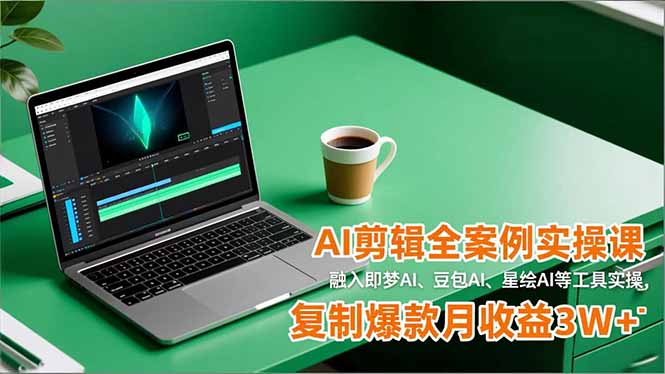 AI剪辑全案例实操课,融入即梦AI、豆包AI、星绘AI等工具实操,复制爆款月收益3W+-腾渊科技论坛