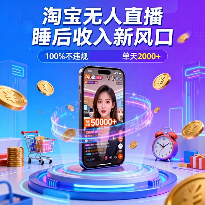 淘宝无人直播，不违规不封号，直播100小时卖了5万，年底旺季！-腾渊科技论坛