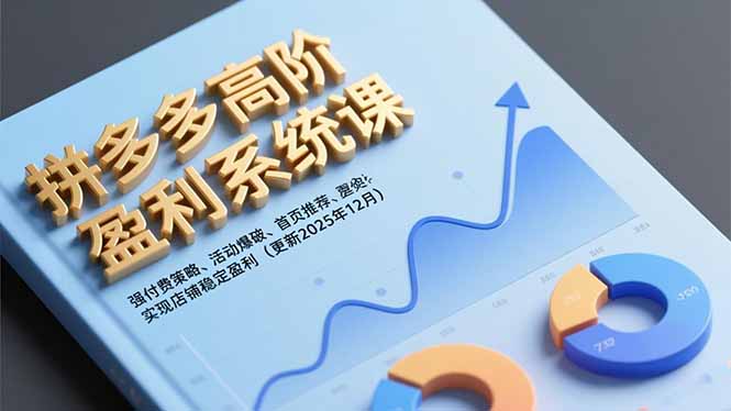 拼多多高阶盈利系统课，强付费策略、活动爆破、首页推荐，实现店铺稳定盈利(更新12月-腾渊科技论坛