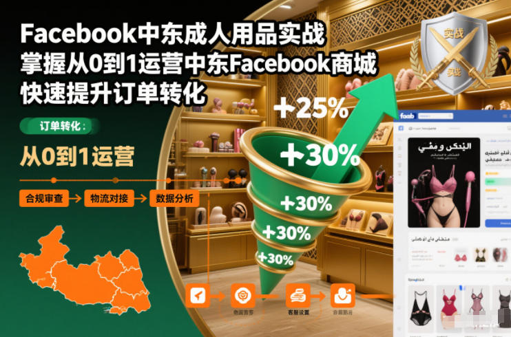 Facebook中东成人用品实战，掌握从0到1运营中东Facebook商城，快速提升订单转化-腾渊科技论坛