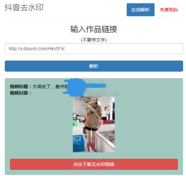 抖音在线去水印网站PHP源码-腾渊科技论坛